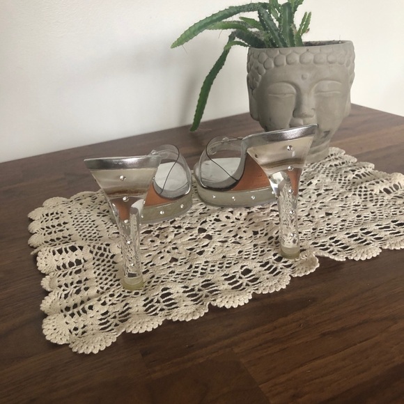 Stuart Weitzman Clear Square Toe Y2K Rhinestone - Picture 5 of 14